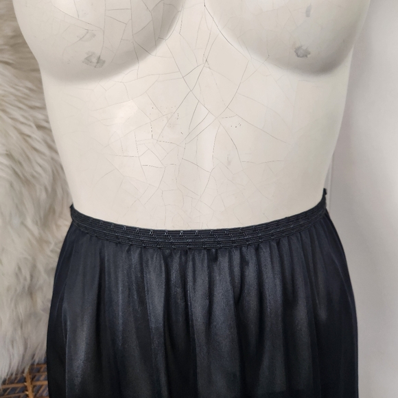 Vintage Black Lace Slip Midi Skirt Lingerie 1990s Size Small Goth Whimsigoth - Picture 5 of 10